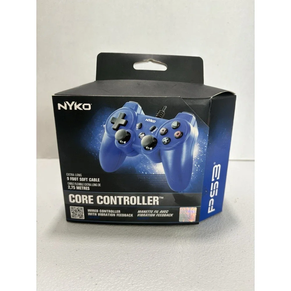 NEW OLD STOCK Nyko 9ft Wired USB Core Controller For PlayStation 3 PS3 Blue